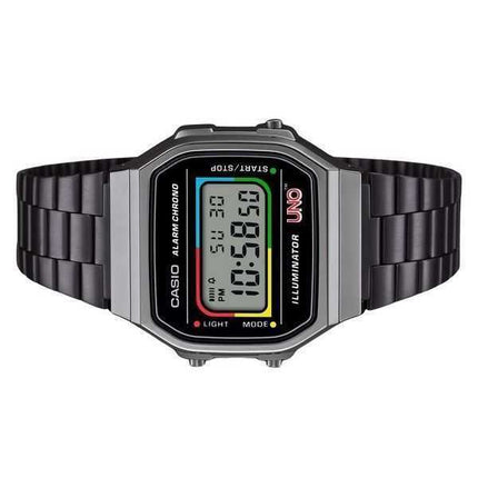 Casio Vintage Digital UNO Collaboration Model Bracciale in acciaio inossidabile Quarzo A168WEUC-1A Orologio unisex