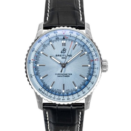 Orologio da uomo Breitling Navitimer con cinturino in pelle e quadrante blu ghiaccio, automatico, A17329171C1P1