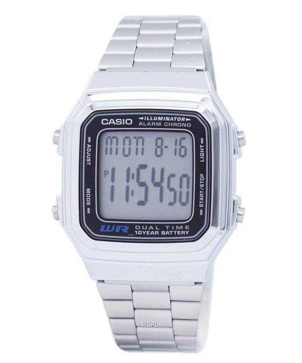 Orologio da uomo Casio Digital Alarm Chrono Dual Time A178WA-1ADF A178WA-1A