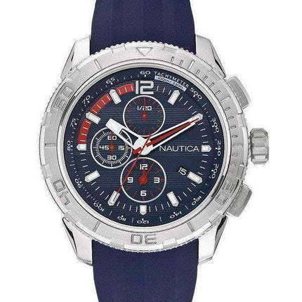 Orologio da uomo Nautica NST 101 Cronografo con quadrante blu in silicone A18724G