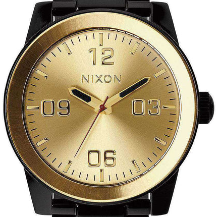 Orologio da uomo Nixon Corporal SS al quarzo con quadrante nero in oro A346-010-00