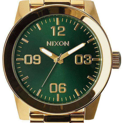 Orologio da uomo Nixon Corporal SS Gold Tone Green Sunray Dial A346-1919-00