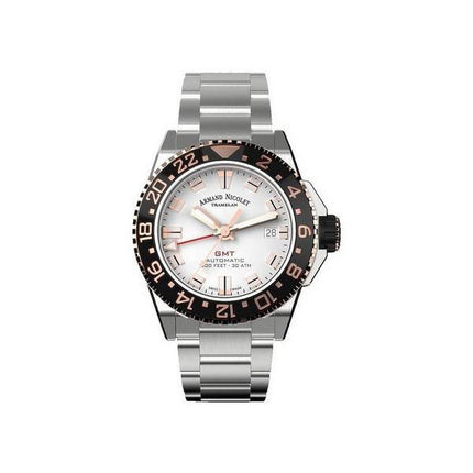 Orologio da uomo Armand Nicolet Tramelan JS9-41 quadrante argento con lunetta in ceramica nera automatico A487ASN-AS-MA2481AA 30
