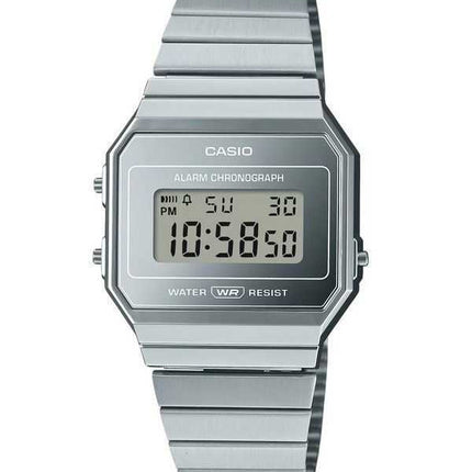 Casio Vintage Digital Acciaio inossidabile Quadrante argento Quarzo A700WEV-7A Orologio unisex