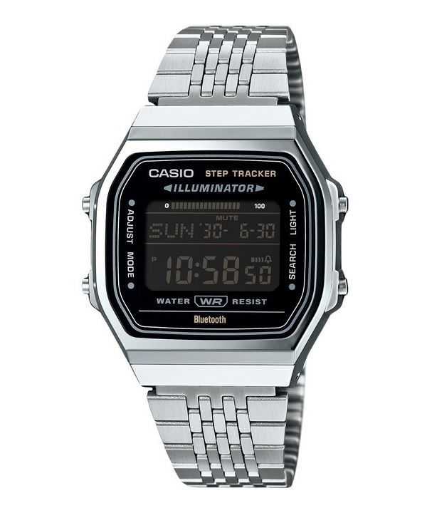 Casio Vintage Digital Smartphone Link Orologio unisex al quarzo in acciaio inossidabile ABL-100WE-1B