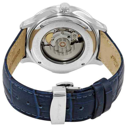 Orologio da uomo Mathey-Tissot Edmond edizione limitata cinturino in pelle 3D automatico quadrante blu AC1886ABU