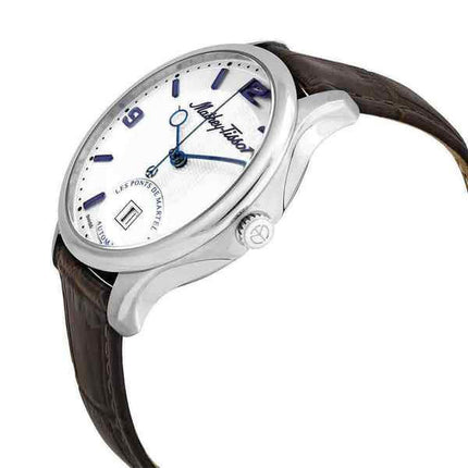 Orologio da uomo Mathey-Tissot Edmond in edizione limitata con cinturino in pelle 3D automatico quadrante bianco AC1886AI