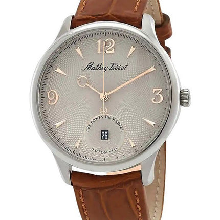 Orologio da uomo Mathey-Tissot Edmond automatico in edizione limitata con cinturino in pelle quadrante argentato AC1886CIA