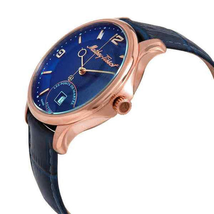 Orologio da uomo Mathey-Tissot Edmond edizione limitata cinturino in pelle 3D automatico quadrante blu AC1886PBU