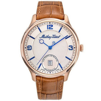 Orologio da uomo Mathey-Tissot Edmond automatico con cinturino in pelle 3D quadrante color crema AC1886PCR