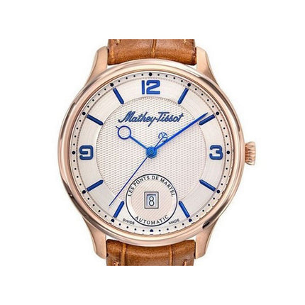 Orologio da uomo Mathey-Tissot Edmond automatico con cinturino in pelle 3D quadrante color crema AC1886PCR