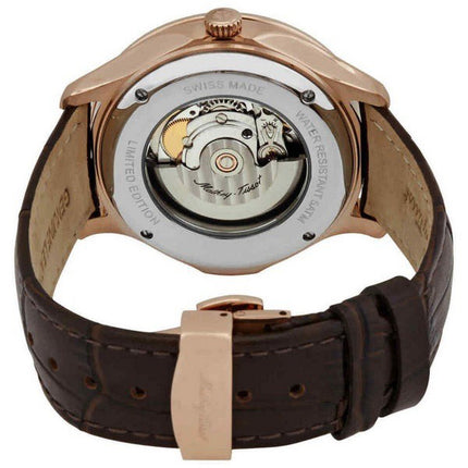 Orologio da uomo Mathey-Tissot Edmond automatico 3D con cinturino in pelle quadrante bianco AC1886PI