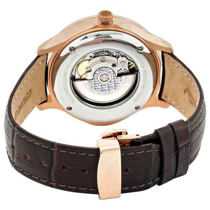 Orologio da uomo Mathey-Tissot Edmond automatico 3D con cinturino in pelle quadrante arancione AC1886PSL con set regalo