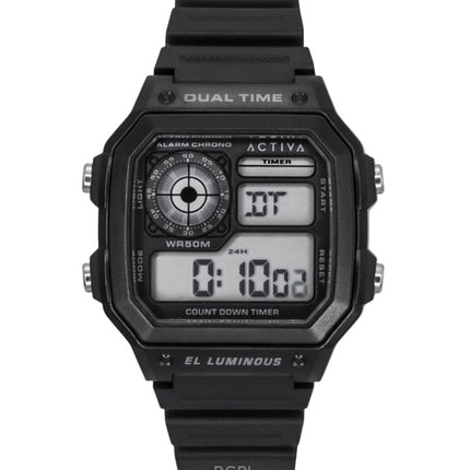 Orologio da uomo Invicta Activa Digital con cinturino in poliuretano e quadrante nero al quarzo ACW1299-001