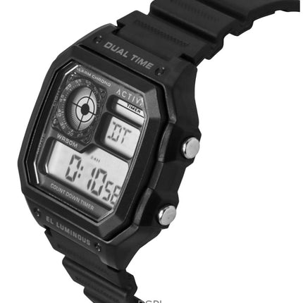 Orologio da uomo Invicta Activa Digital con cinturino in poliuretano e quadrante nero al quarzo ACW1299-001
