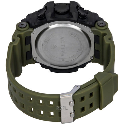 Orologio da uomo Invicta Activa Digital con cinturino in poliuretano verde militare e quadrante nero al quarzo ACW1968-002