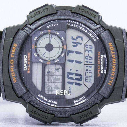 Casio Illuminator World Time Alarm Orologio digitale da uomo AE-1000W-3AV AE1000W-3AV
