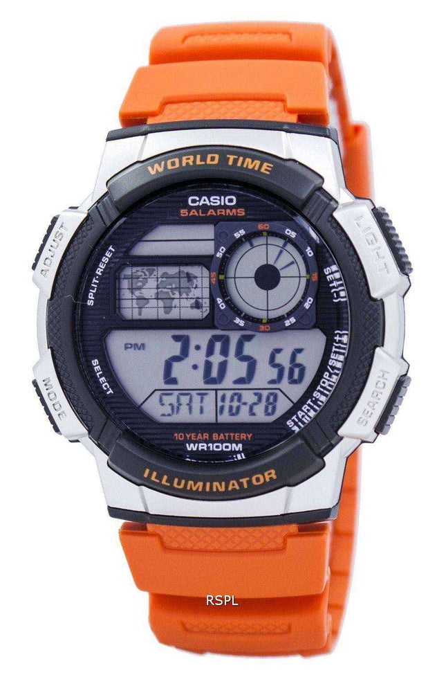 Orologio da uomo Casio Youth Illuminatore World Time Alarm AE-1000W-4BV Orologio da uomo AE1000W-4BV