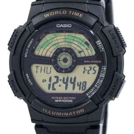 Casio Youth Illuminator World Time World Map AE-1100W-1BV Orologio da uomo AE1100W-1BV