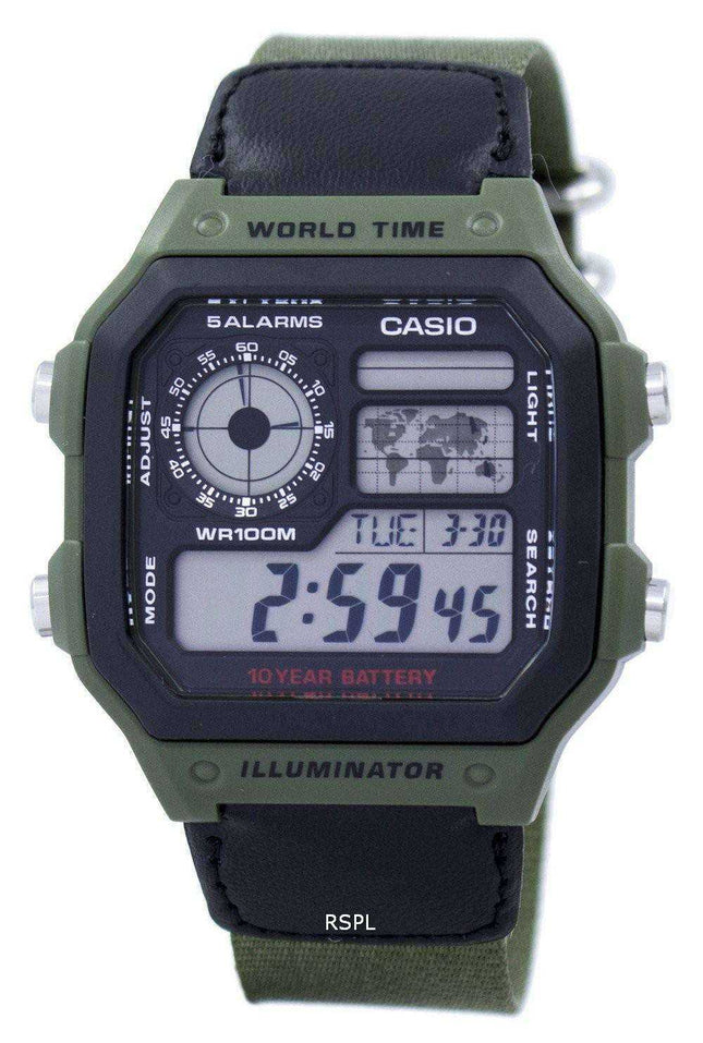 Orologio da uomo Casio World Time Digital AE-1200WHB-3BV AE1200WHB-3BV