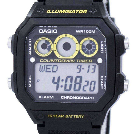 Cronografo Casio Youth Series Illuminator Alarm AE-1300WH-1AV AE1300WH-1AV - Orologio da uomo