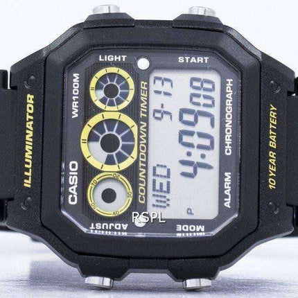 Cronografo Casio Youth Series Illuminator Alarm AE-1300WH-1AV AE1300WH-1AV - Orologio da uomo