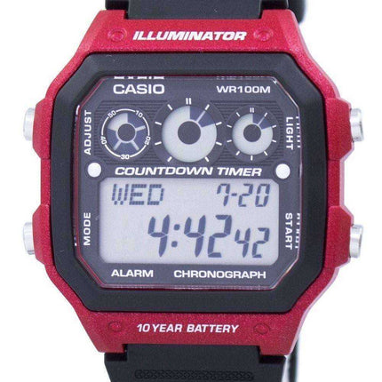 Cronografo Casio Youth Series Illuminator Alarm AE-1300WH-4AV AE1300WH-4AV - Orologio da uomo