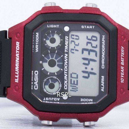 Cronografo Casio Youth Series Illuminator Alarm AE-1300WH-4AV AE1300WH-4AV - Orologio da uomo