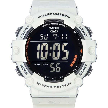 Orologio da uomo Casio Standard Digital White Resin Strap Quartz AE-1500WH-8B2 100M