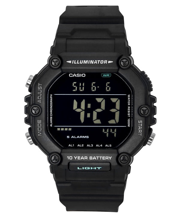 Orologio Casio Digitale al quarzo con cinturino extra lungo, modello AE-1600HX-1BV, impermeabile fino a 100 metri, unisex.