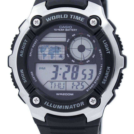 Casio Youth Illuminator World Time Orologio digitale da uomo AE-2100W-1AV AE2100W-1AV