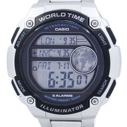 Casio Youth Illuminator World Time Orologio digitale da uomo AE-3000WD-1AV AE3000WD-1AV
