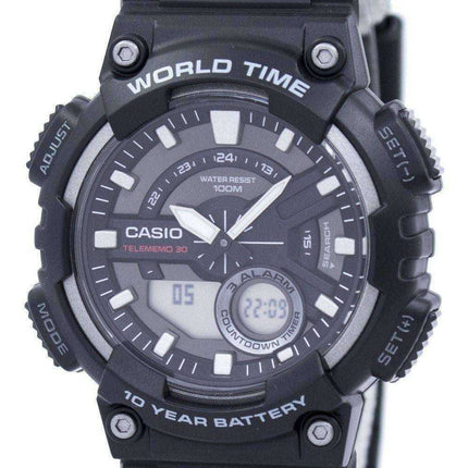 Orologio da uomo Casio Telememo 30 World Time Alarm analogico digitale AEQ-110W-1AV AEQ110W-1AV