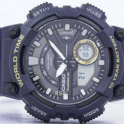 Orologio da uomo Casio Telememo 30 World Time Alarm analogico digitale AEQ-110W-2AV AEQ110W-2AV