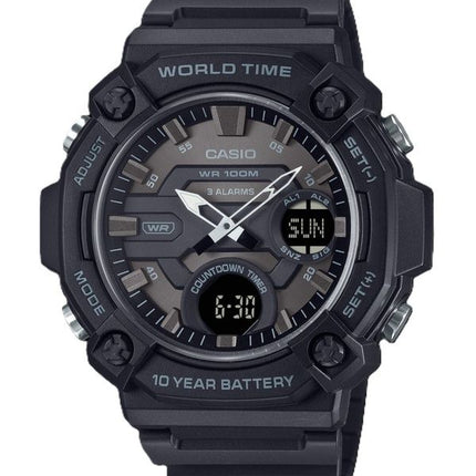 Casio Standard Analog Digital Resin Strap Grigio Quadrante Quarzo AEQ-120W-1BV 100M Orologio da Uomo