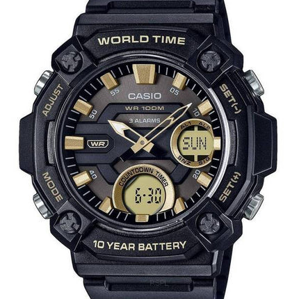 Orologio da uomo Casio Youth analogico digitale in resina quadrante nero al quarzo AEQ-120W-9AV AEQ120W-9 100M