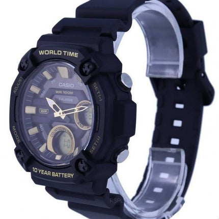 Orologio da uomo Casio Youth analogico digitale in resina quadrante nero al quarzo AEQ-120W-9AV AEQ120W-9 100M