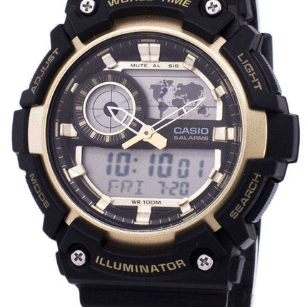 Casio Illuminatore World Time Alarm Orologio da uomo AEQ-200W-9AV AEQ200W-9AV