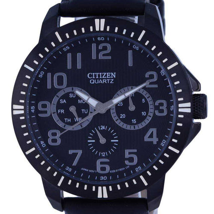 Orologio da uomo Citizen analogico in pelle quadrante nero al quarzo AG8315-04E.G