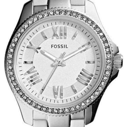 Fossil Cecile Silver Dial Crystal Stainless Steel AM4576 Orologio da donna