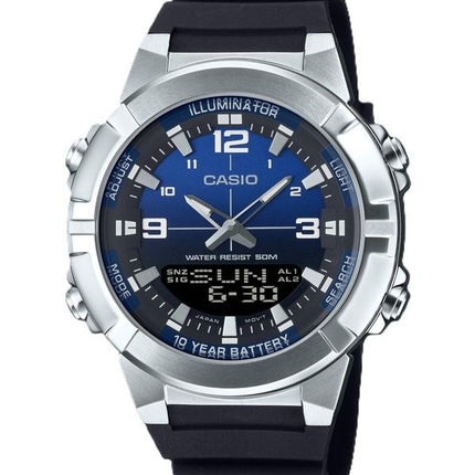 Orologio da uomo Casio Analog Digital Combination con cinturino in resina e quadrante blu al quarzo AMW-870A-2AV