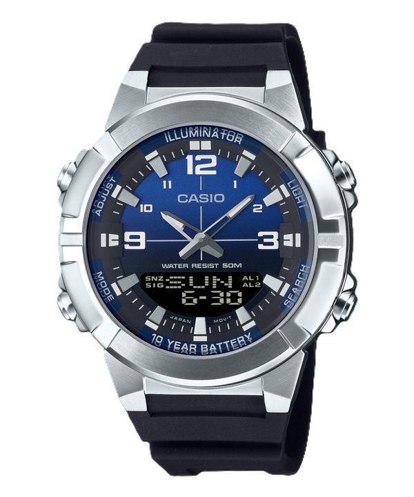 Orologio da uomo Casio Analog Digital Combination con cinturino in resina e quadrante blu al quarzo AMW-870A-2AV