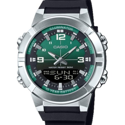 Orologio da uomo Casio Analog Digital Combination con cinturino in resina e quadrante verde al quarzo AMW-870A-3AV