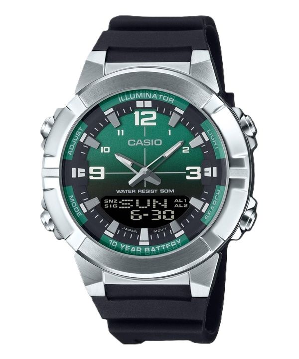 Orologio da uomo Casio Analog Digital Combination con cinturino in resina e quadrante verde al quarzo AMW-870A-3AV