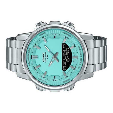 Orologio da uomo Casio analogico digitale con combinazione acciaio inossidabile quadrante turchese al quarzo AMW-880D-2A2V