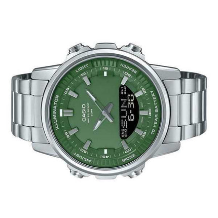 Orologio da uomo Casio Analog Digital in acciaio inossidabile con quadrante verde al quarzo AMW-880D-3AV