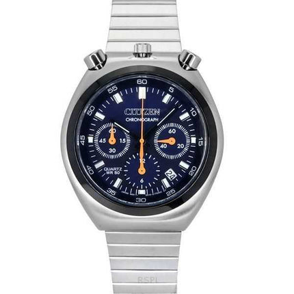 Orologio da uomo Citizen Bullhead Record Label Tsuno Cronografo Acciaio Inossidabile Quadrante Blu Navy Quarzo AN3660-81L
