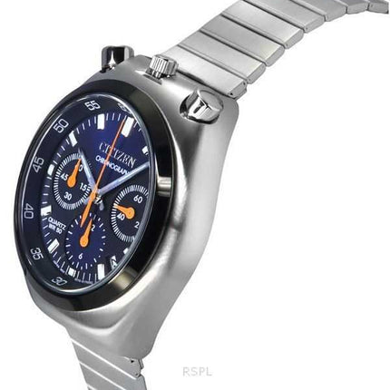 Orologio da uomo Citizen Bullhead Record Label Tsuno Cronografo Acciaio Inossidabile Quadrante Blu Navy Quarzo AN3660-81L