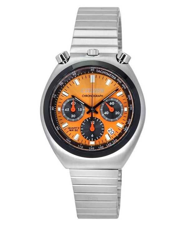 Orologio da uomo Citizen Bullhead Tsnuo Chronograph Limited Edition in acciaio inossidabile con quadrante arancione al quarzo AN3660-81X