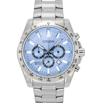 Orologio da uomo Citizen Cronografo in acciaio inossidabile con quadrante blu al quarzo AN8230-59L 100M